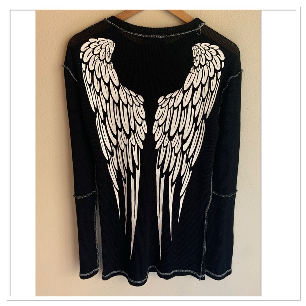 Dolls Kill Widow Underworld Rising Graphic Sweater Long Skeeve Knit Black Size S